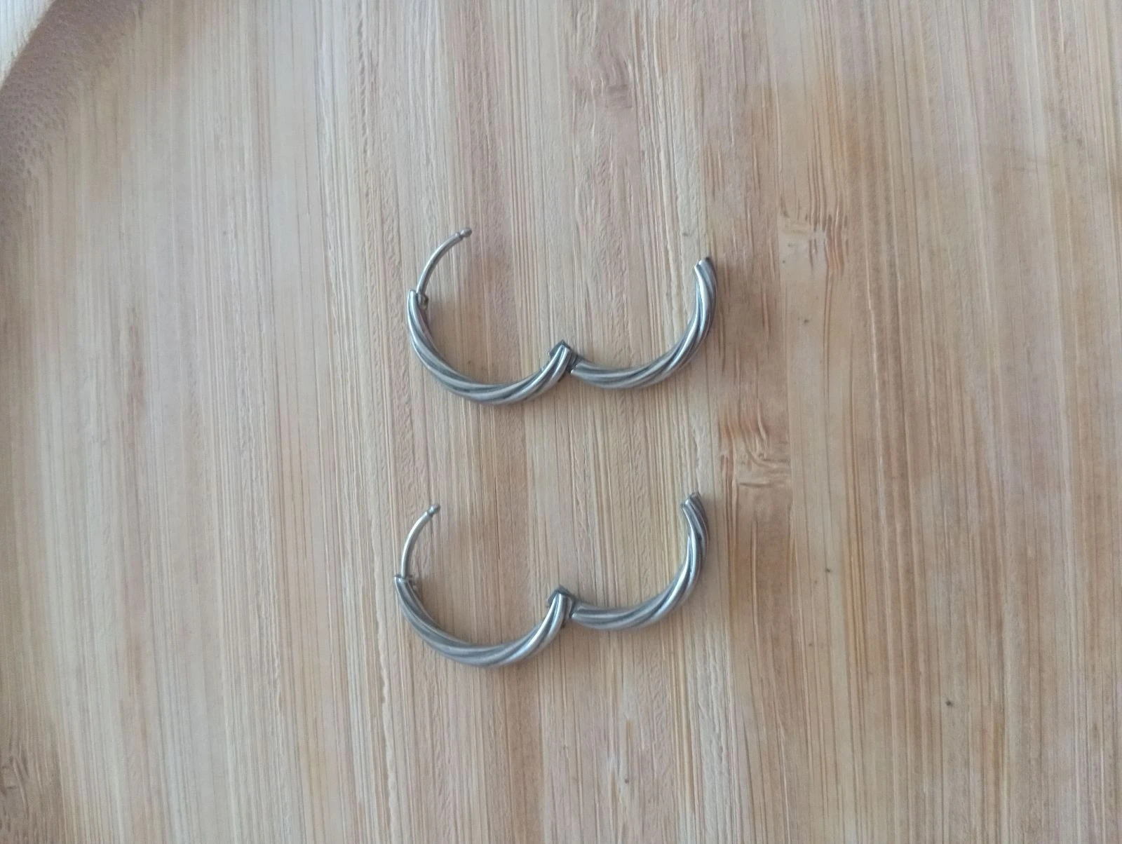 Stainless steel hoop earrings – photo 2